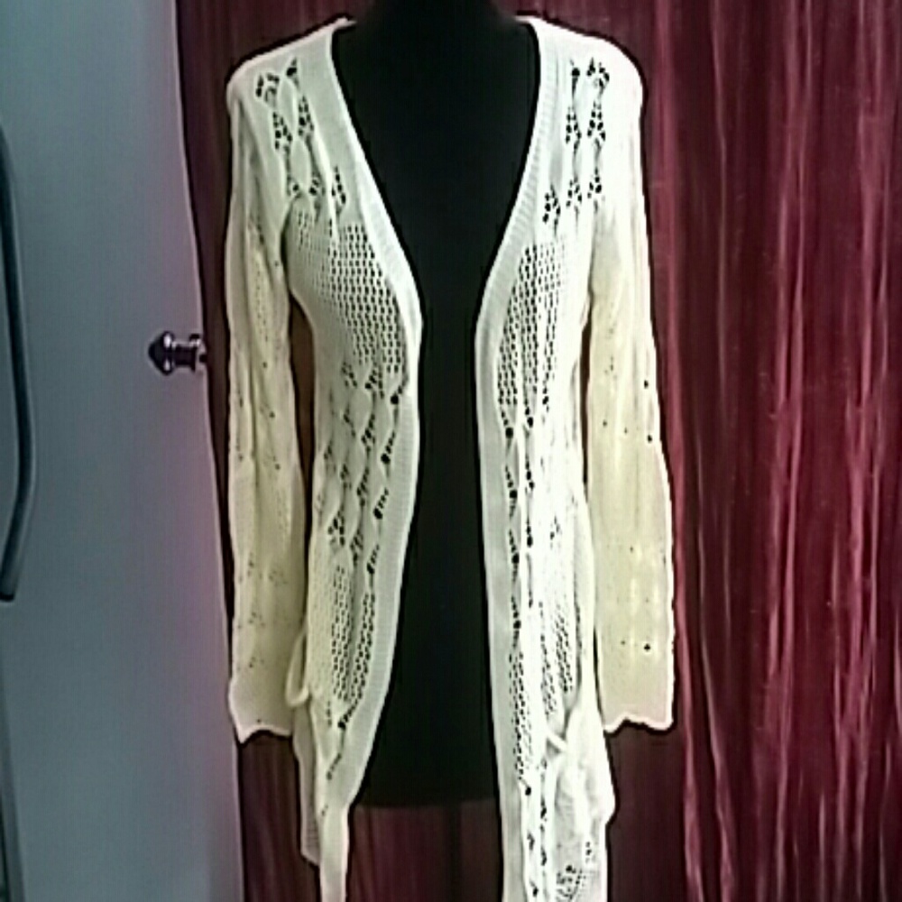 Cream colored open cardigan